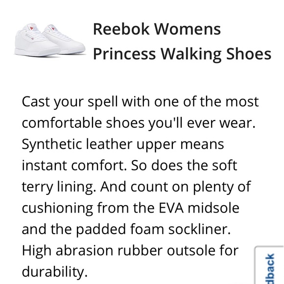 Reebok Womens Princess Shoe Size 9.5 White Lace Up, Synthetic Leather Upper NEW - Picture 13 of 14